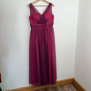 Christina Wu Tulle Formal Dress Style 22667 Women's Size 12 Pink and Blue Mesh